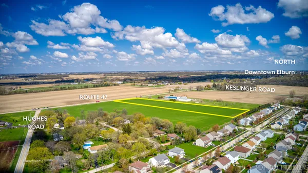 a view of a lake with a big yard