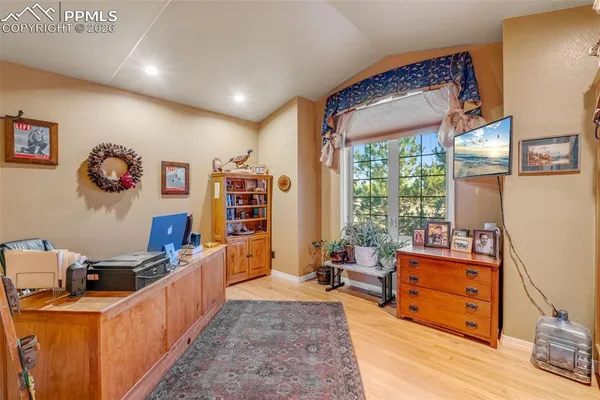 a large living room with a large window
