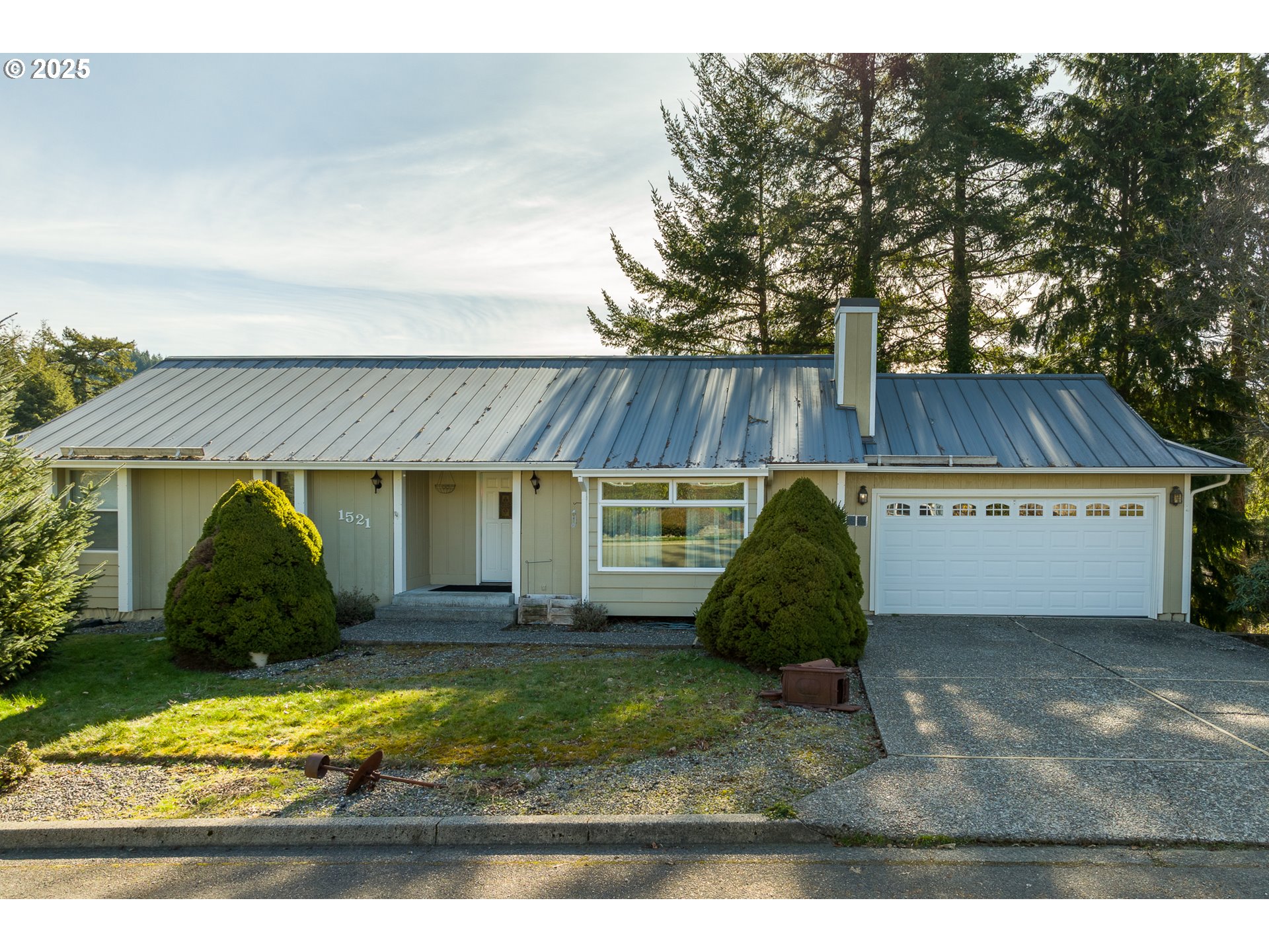 a view of a backyard
