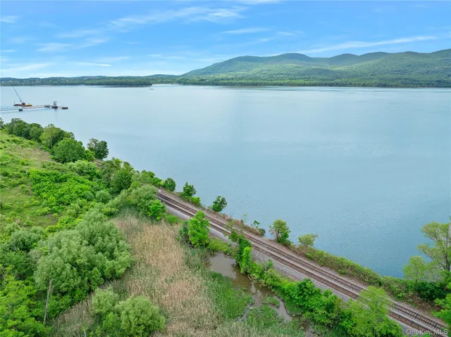 a view of a lake with a mountain