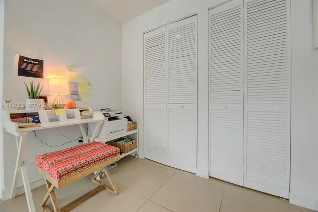 a room with a table and a chair