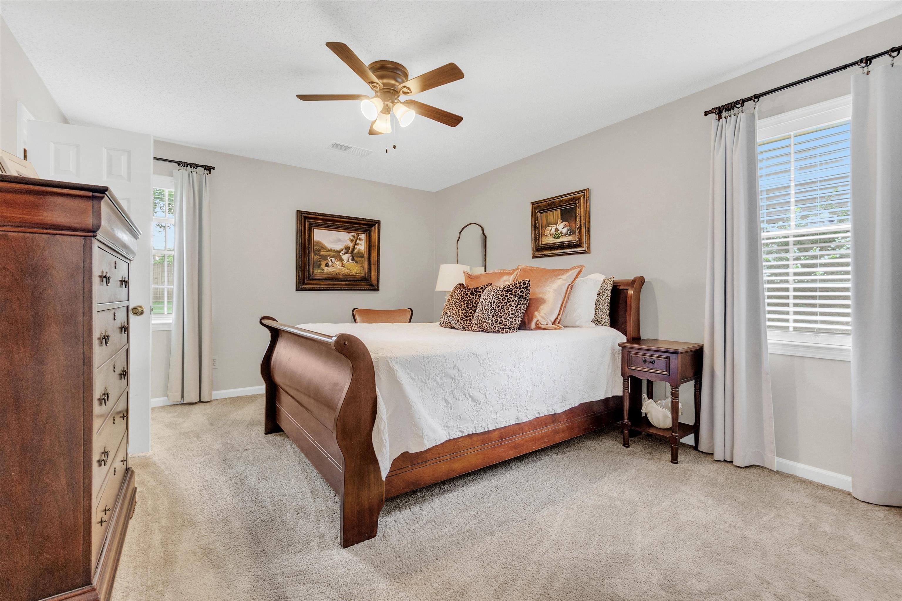 7255 Barnstable Road Memphis, TN 38125 - Photo 17 of 27 Bedroom featuring multiple windows, baseboards, and light carpet