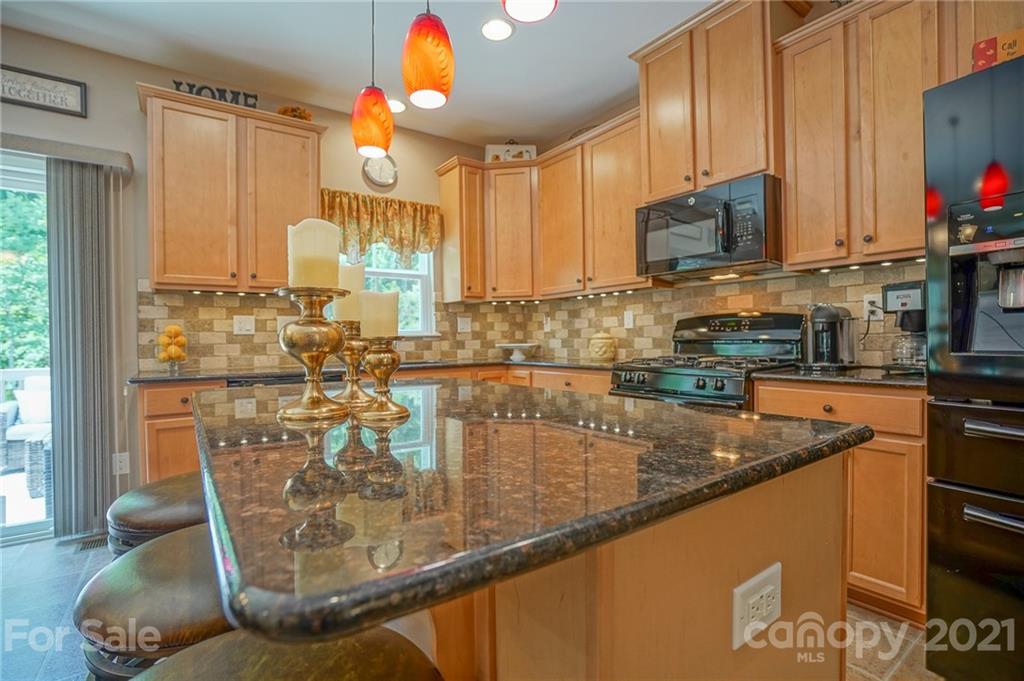 7788 East Berkeley Road, Unit 1106 Denver, NC 28037 - Photo 16 of 48 a kitchen with stainless steel appliances granite countertop a sink a stove and a microwave