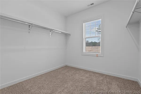 a view of a small space with a window