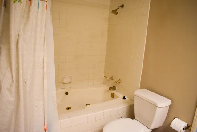 a view of a chair and table in backyard