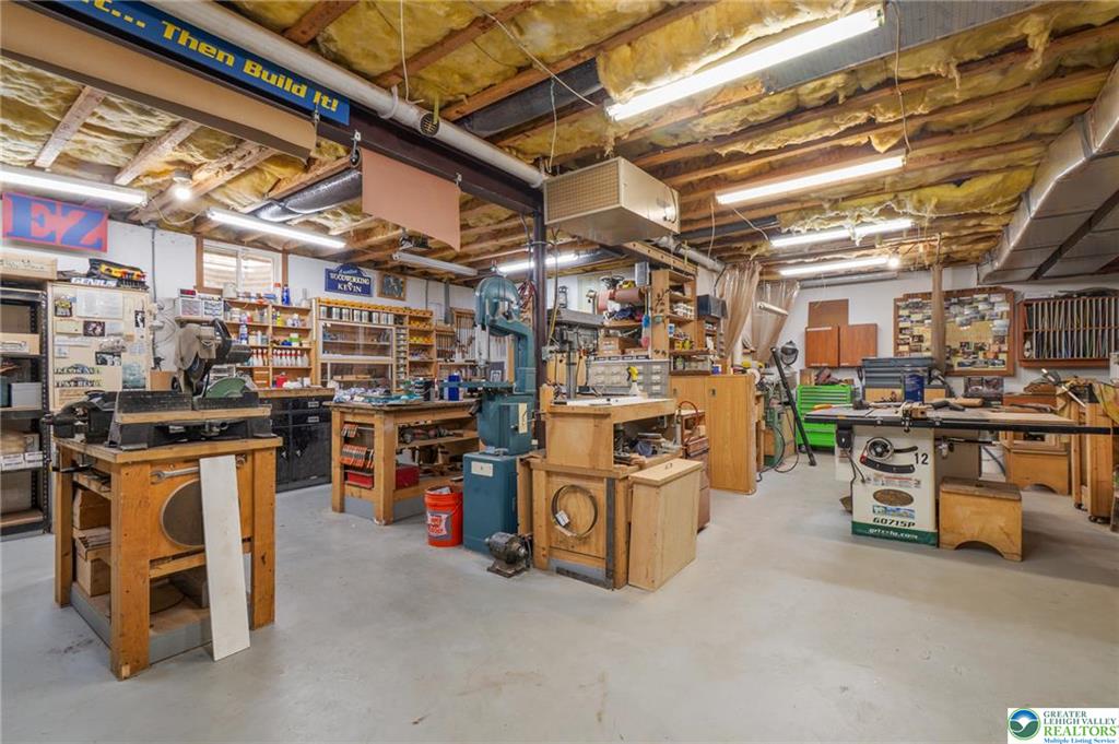 1222 Spring Road Andreas, PA 18211 - Photo 31 of 44 Concrete floors and exposed
framing define this versatile
basement workshop space.