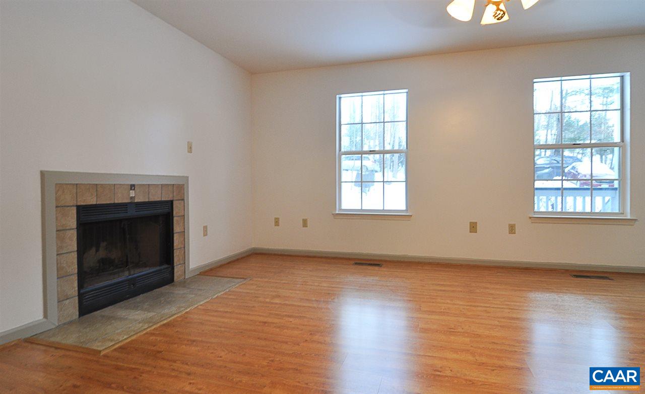 335 Larkspur Road Ruckersville, VA 22968 - Photo 5 of 31 an empty room with wooden floor a fireplace and windows
