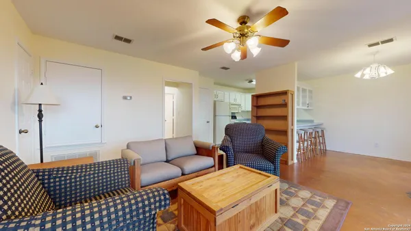 a living room with furniture