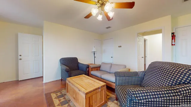 a living room with furniture