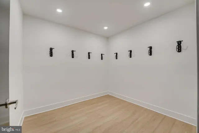 a view of a big room with wooden floor