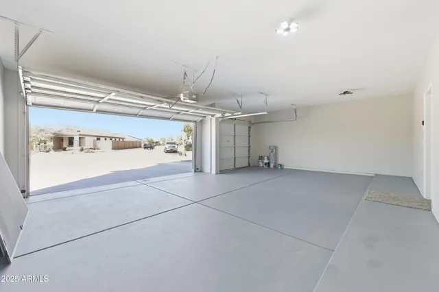 a view of a chandelier in room