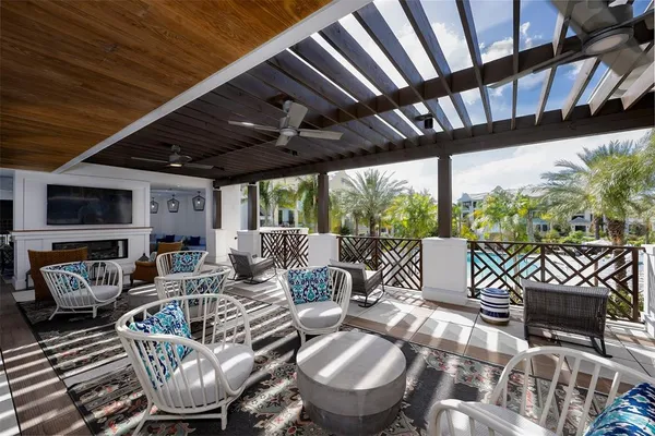 a outdoor space with patio lots of furniture