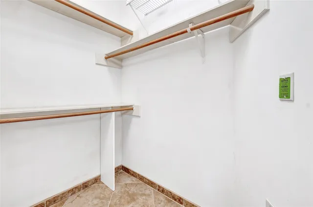 a view of small space with racks on the wall