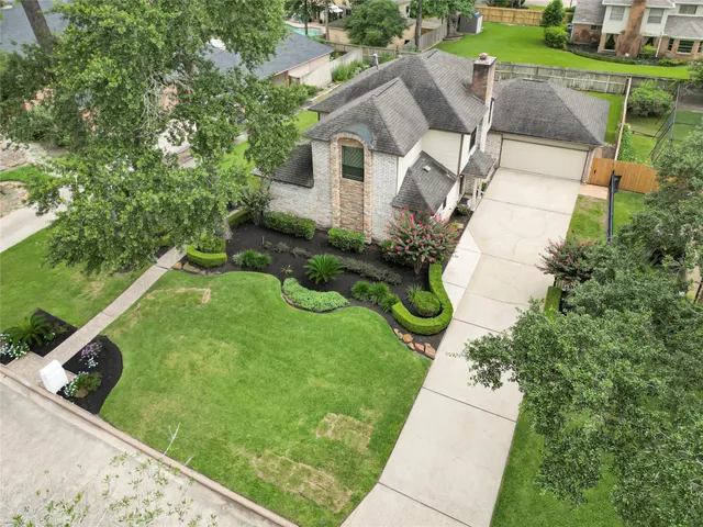 a view of backyard with a garden and plants