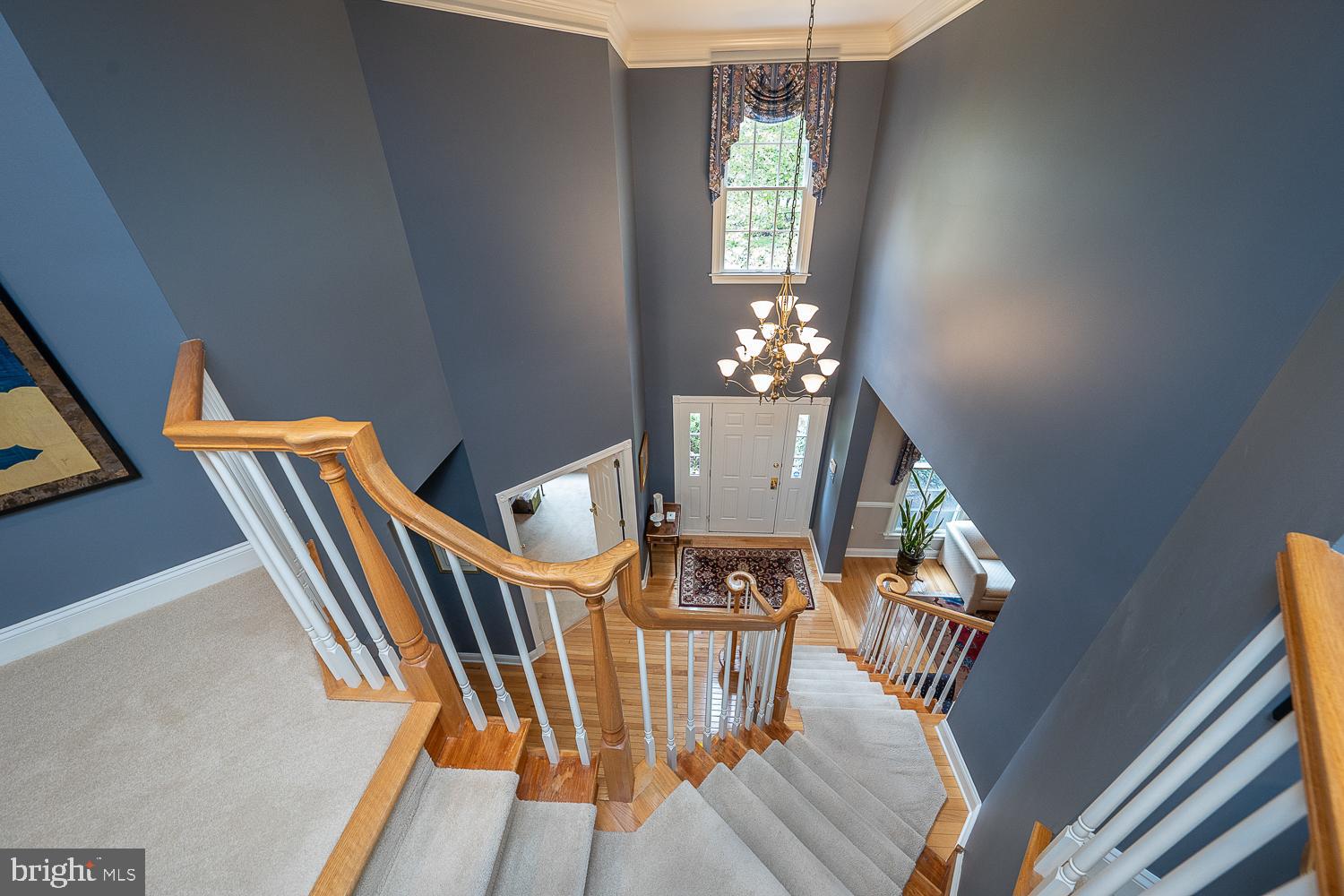 3 Old Forest Road Newtown Square, PA 19073 - Photo 17 of 37 View from 2nd level into foyer- lovely chandelier