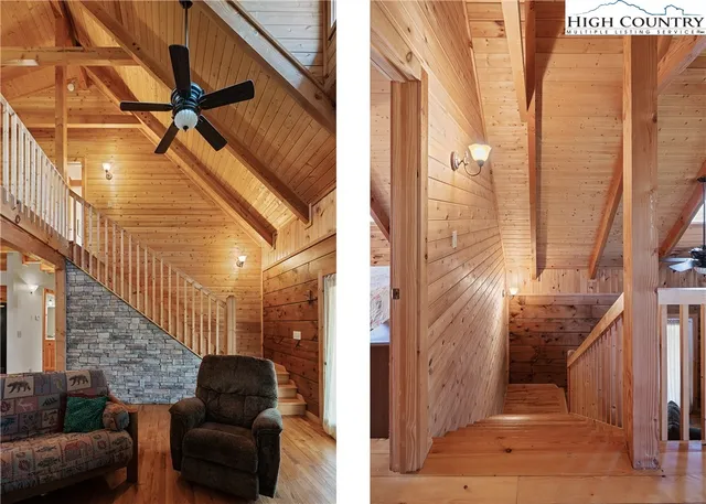 a view of entryway with brick walls