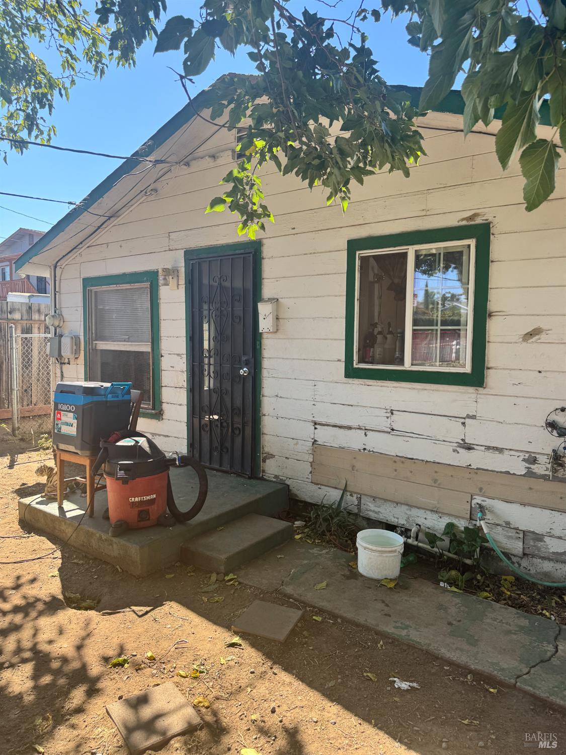 a bathroom with sink and mirror