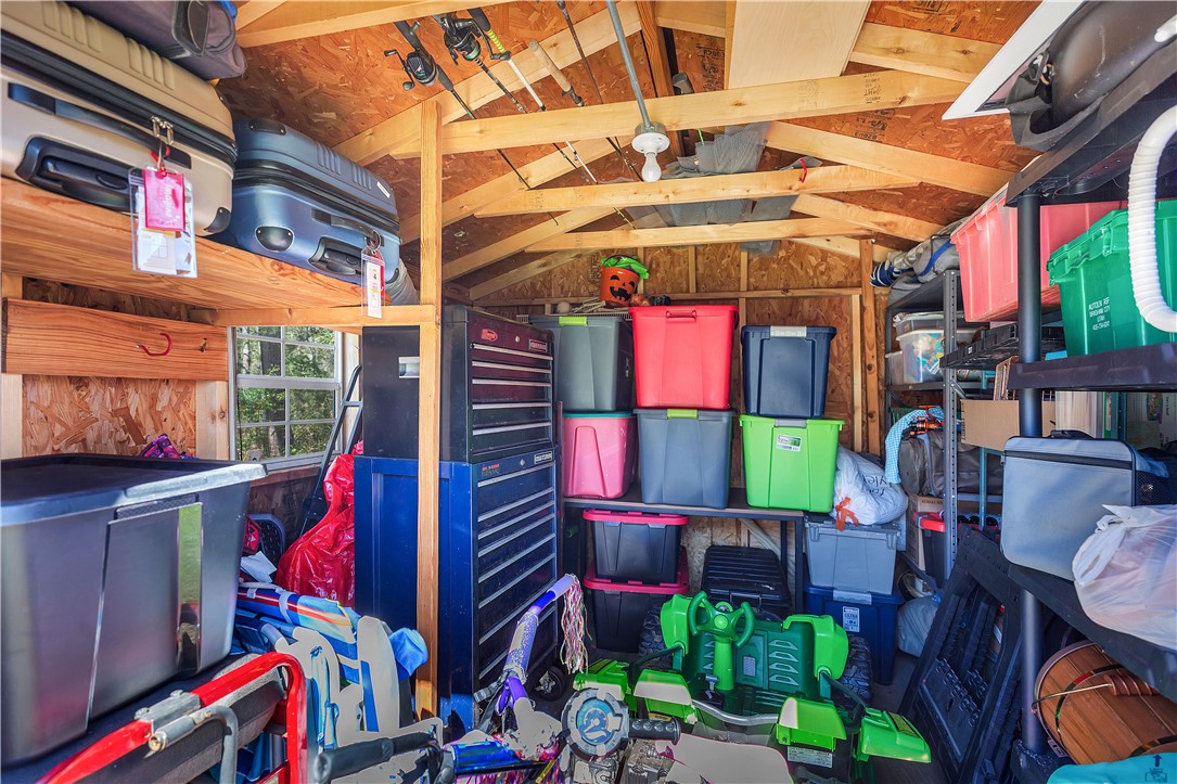 3338 Centerville Road Anderson, SC 29625 - Photo 27 of 28 This organized shed provides ample storage solutions for various household items.