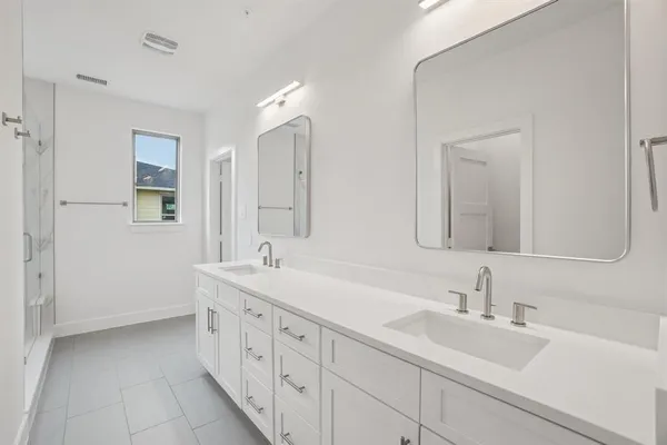 a bathroom with a shower