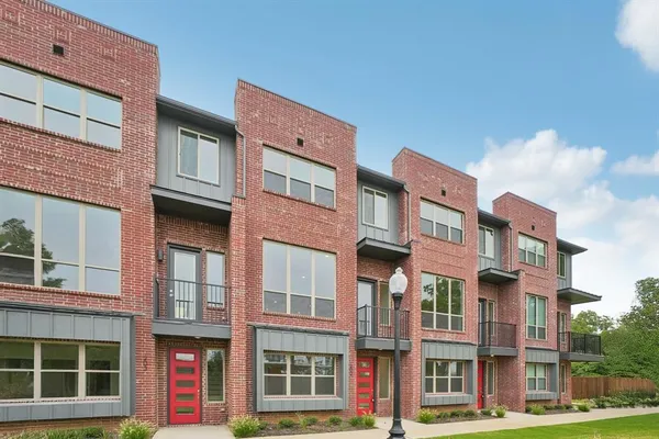 a front view of a multi story building