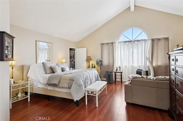 a bed room with a bed and a fireplace