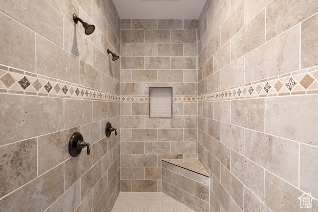 230 Boulder Way Leeds, UT 84746 - Photo 23 of 72 Master suite full shower featuring beautiful tile, dual faucets and seat.