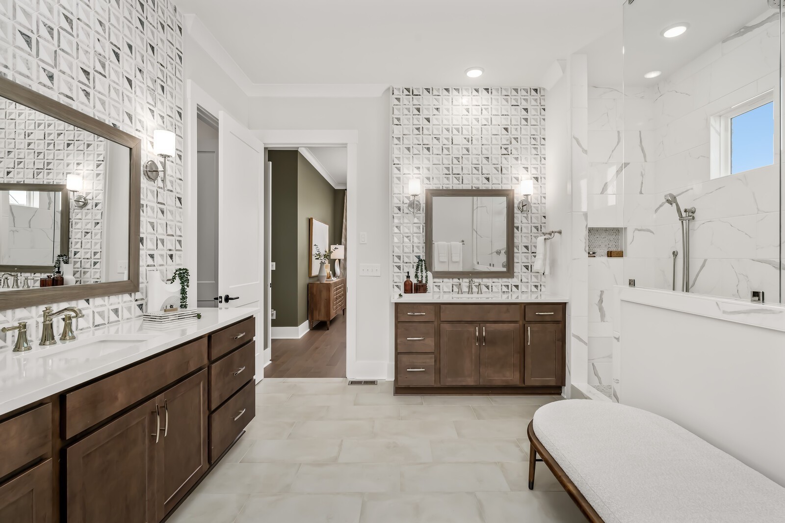 7280 Ruzek Court Fairview, TN 37062 - Photo 50 of 90 a bathroom with a granite countertop sink mirror and bathtub