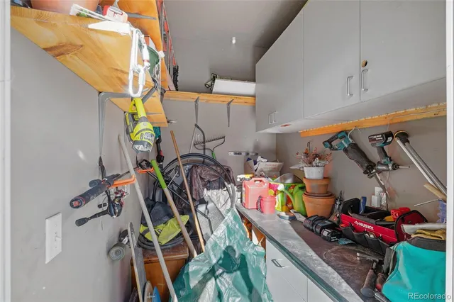 a view of a street with sitting area