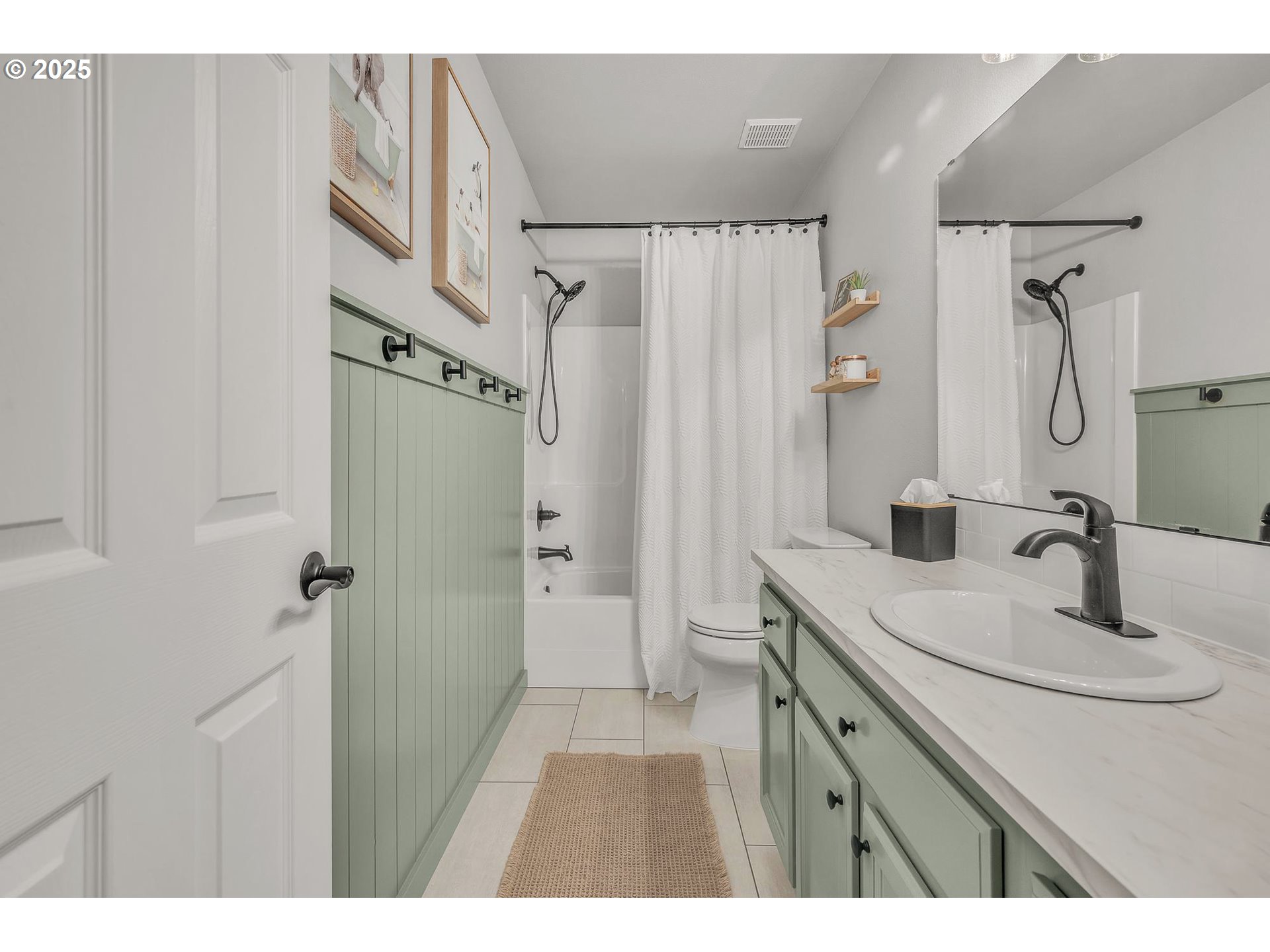 35120 Burt Road St. Helens, OR 97051 - Photo 18 of 27 a bathroom with a sink double vanity granite tub shower and a mirror