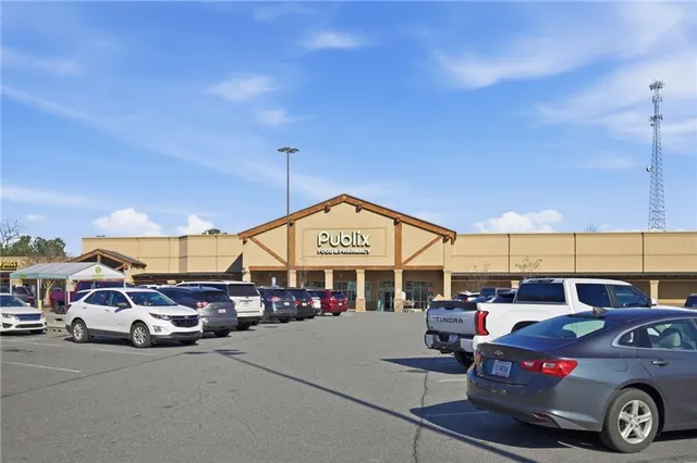 a car parked in front of a building