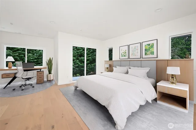 an empty room with windows