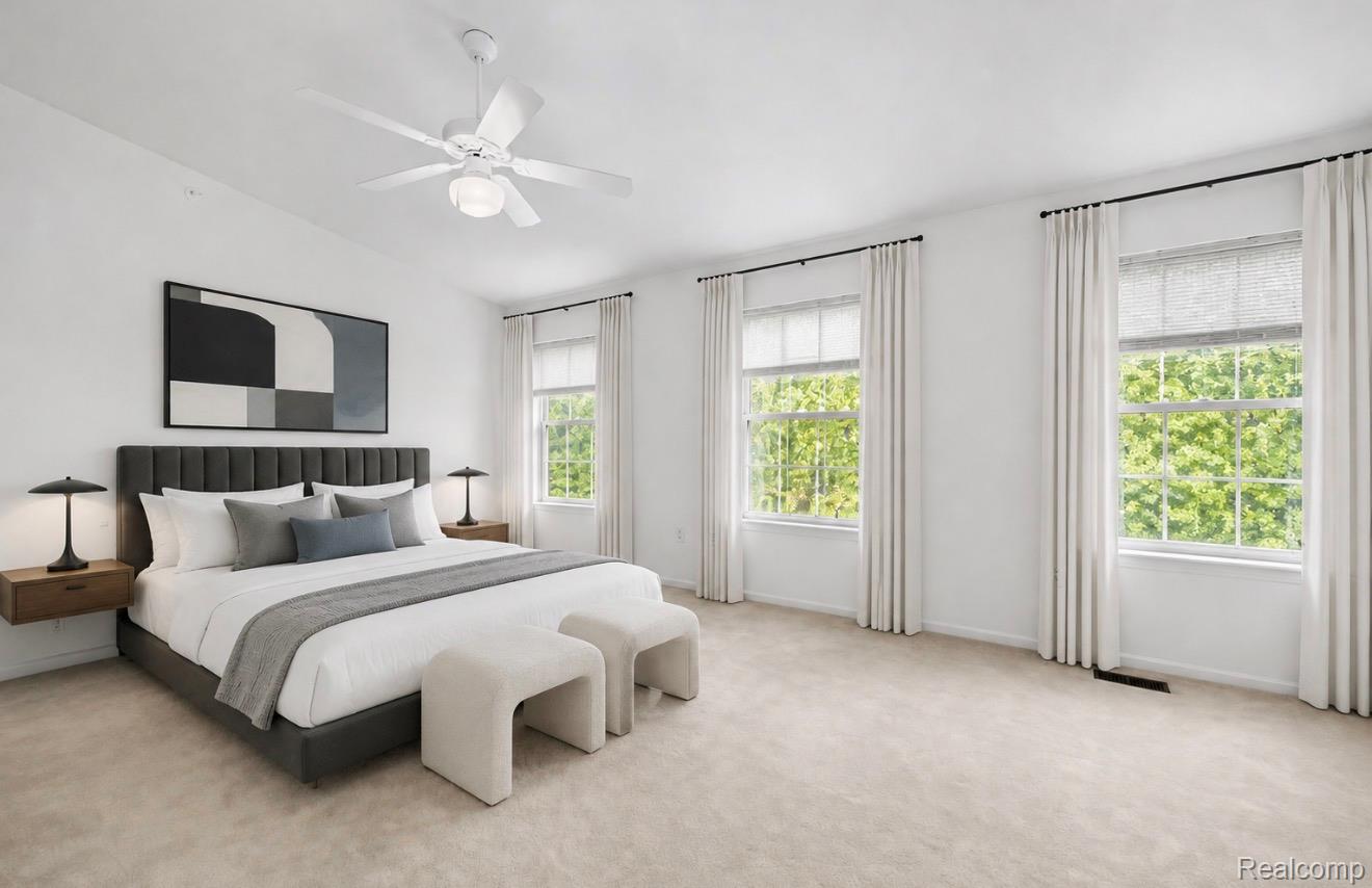 22730 Goddard Road Taylor, MI 48180 - Photo 28 of 34 White ceiling fan with integrated lighting