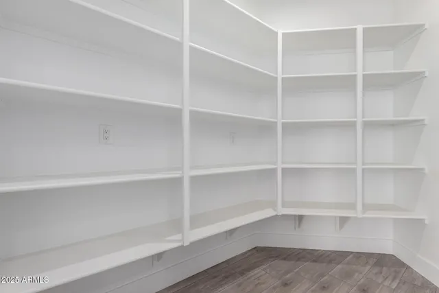 a view of a room with empty racks