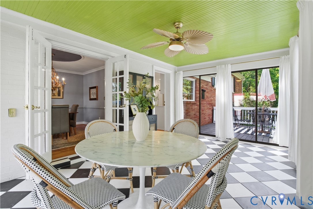 6405 Buckhill Road Richmond, VA 23225 - Photo 18 of 71 Sunroom featuring a green beadboard ceiling with a