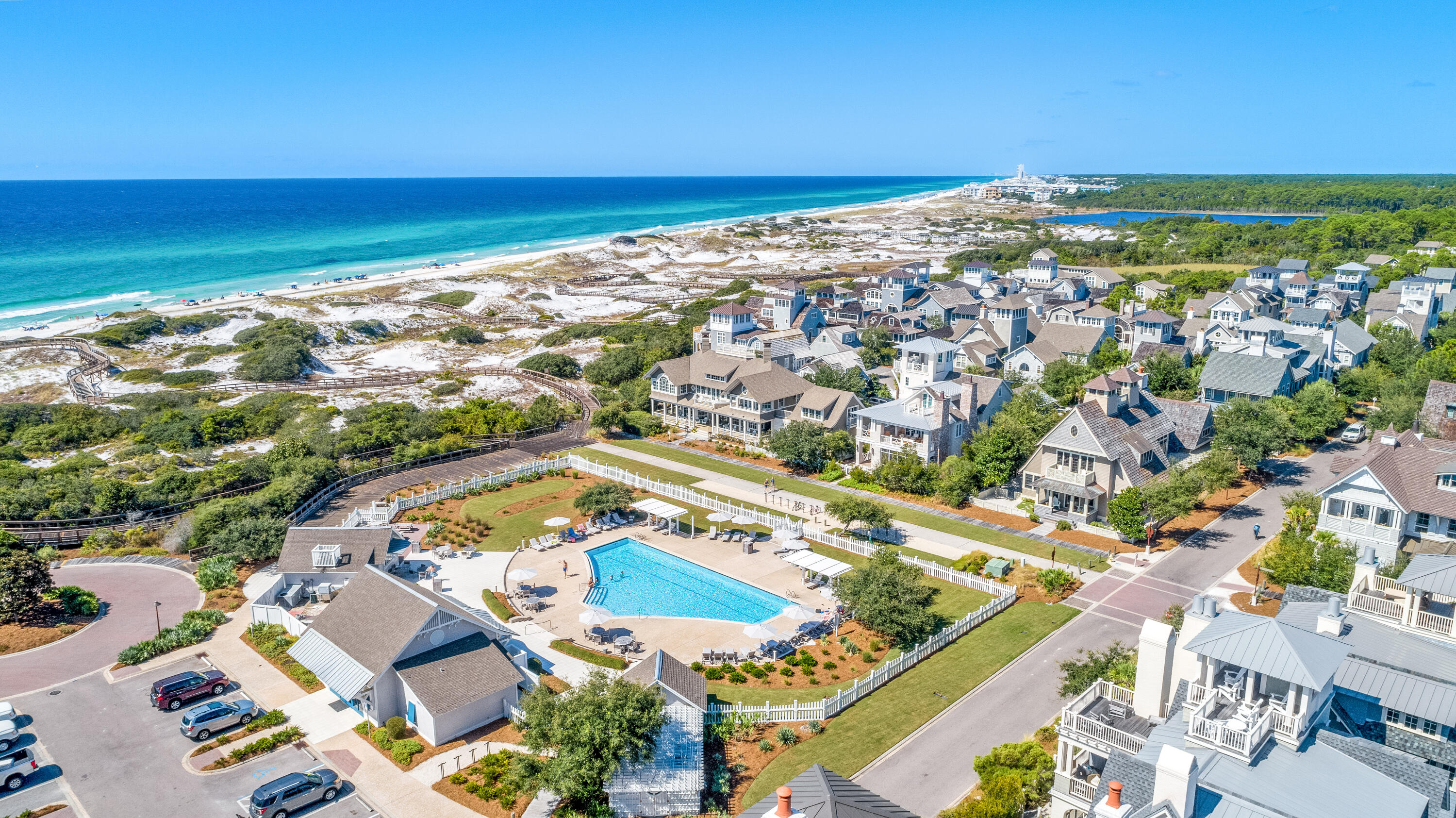 148 Coopersmith Lane Inlet Beach, FL 32461 - Photo 75 of 82 an aerial view of ocean and residential houses with outdoor space