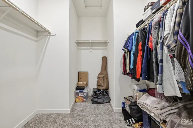 a bedroom with a bed and closet
