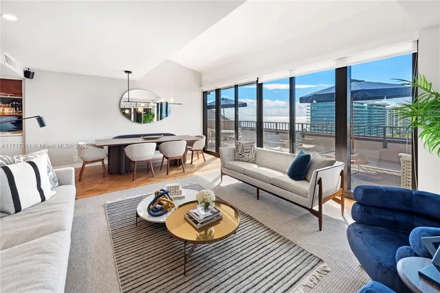 a view of a terrace with furniture