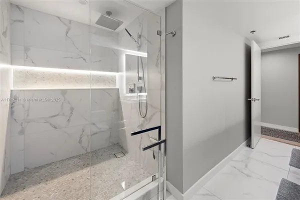 a view of a city with tall buildings