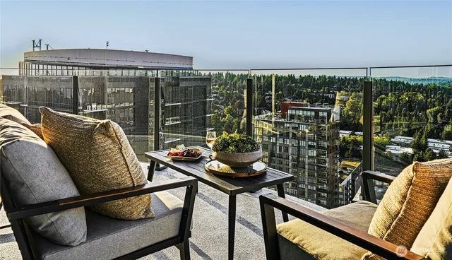 a living room with furniture