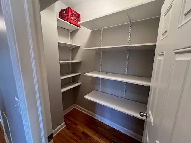 a storage room with empty racks