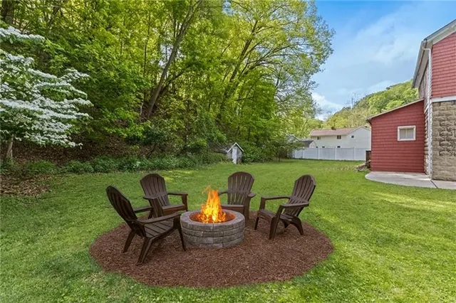 a view of a lounge chairs in the garden