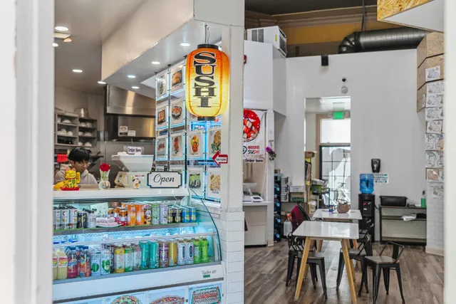 a view of a city with tall buildings