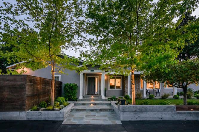 501 Fanita Way Menlo Park, CA 94025 - Photo 1 of 49 a front view of a house with a garden and tree