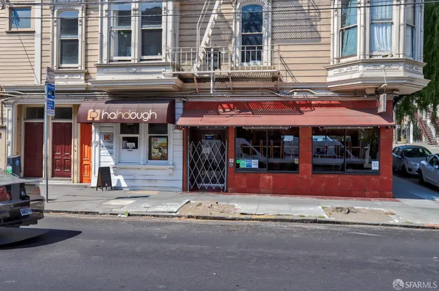 a view of an entrance of the building