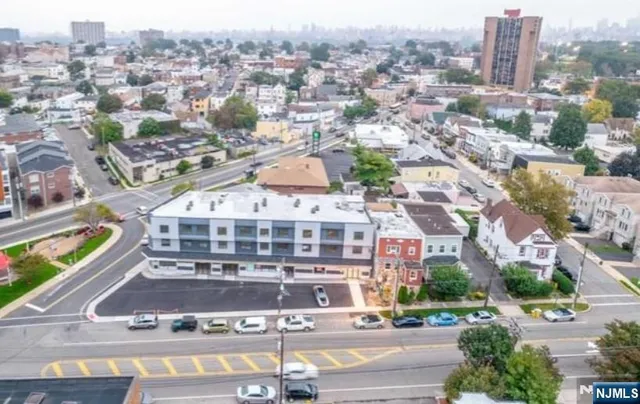 a view of a city that has tall buildings