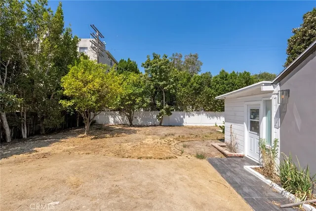a view of a yard with a tree