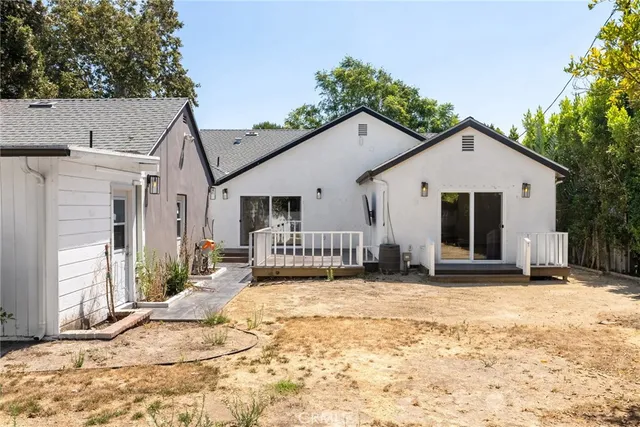 a view of a house with a patio