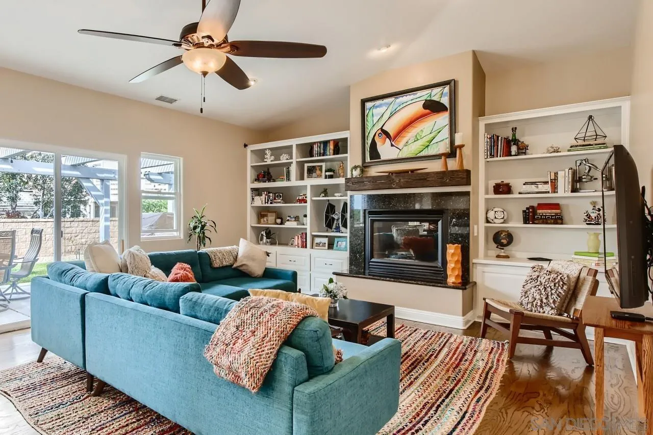 3965 Packard Lane Carlsbad, CA 92008 - Photo 8 of 32 a living room with furniture and a fireplace