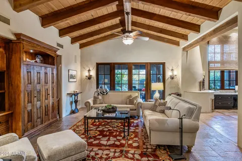 a living room with furniture