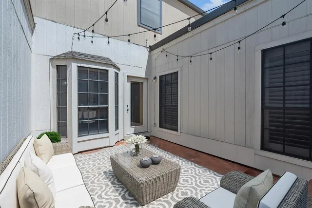 a living room with furniture